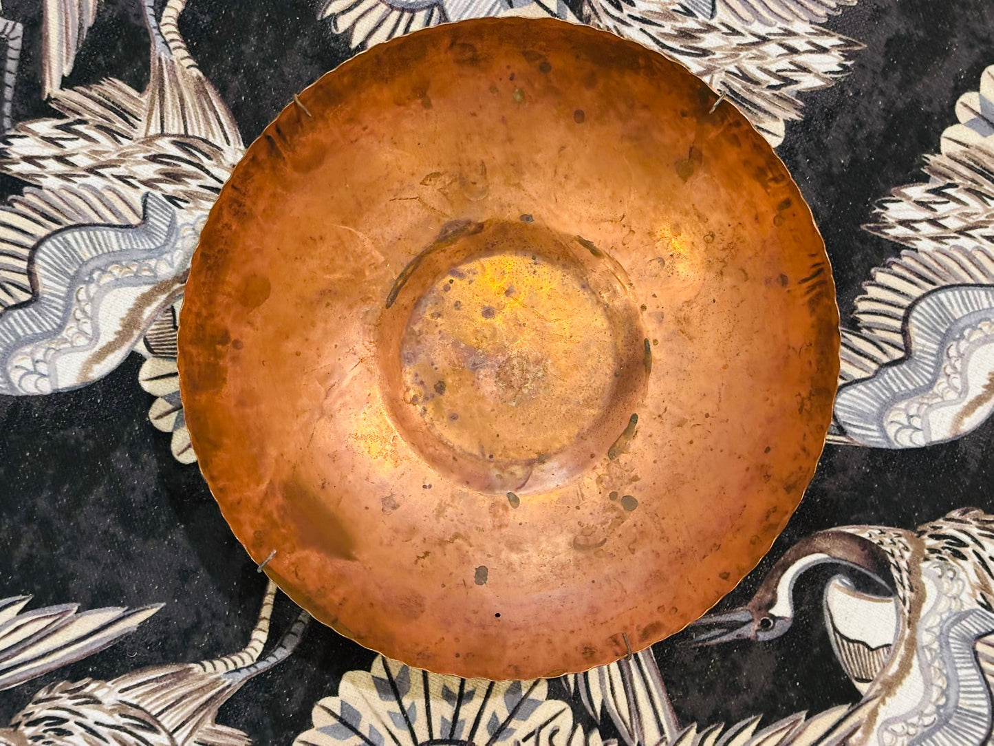 Copper bowl with wall hangers 10.5 x 2.5