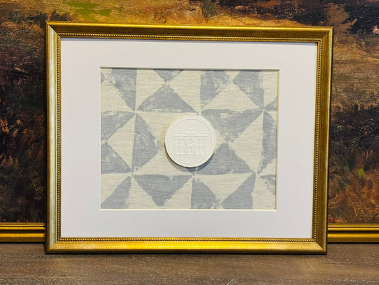Light blue triangle intaglio art 12 x 15 x .75