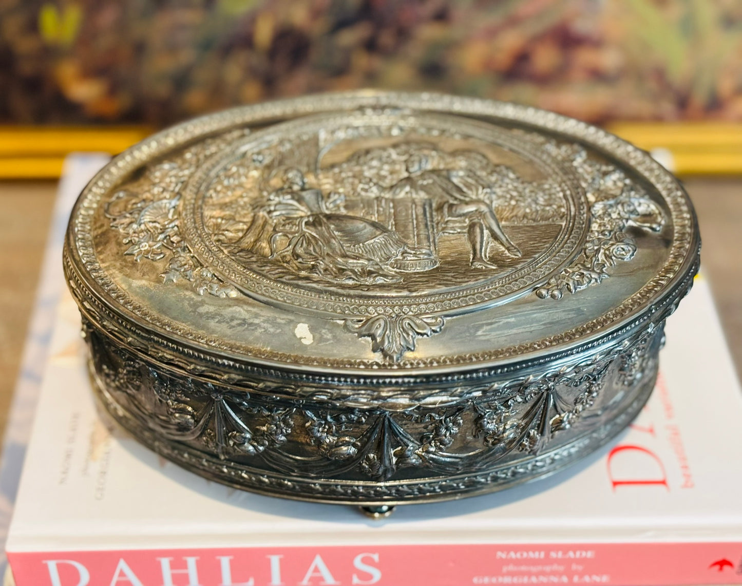 JB Silver jewelry casket  8 x 5.5 x 3