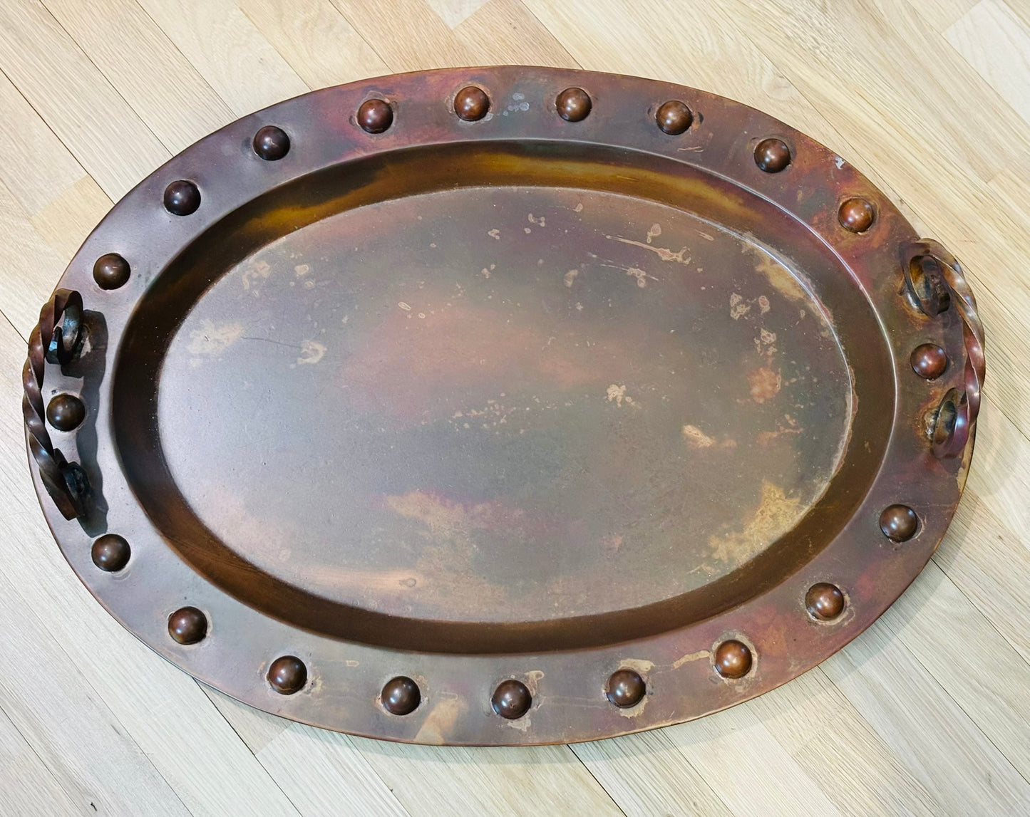 Large Copper tray 27 x 19.75 x 5 h