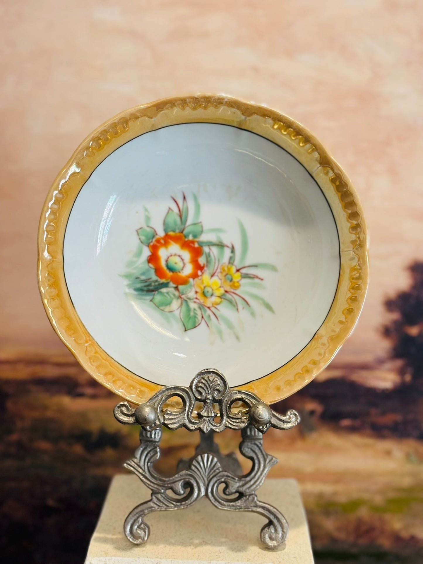 Set of 6 Japanese Lusterware Large bowls 9 w 2.5 h