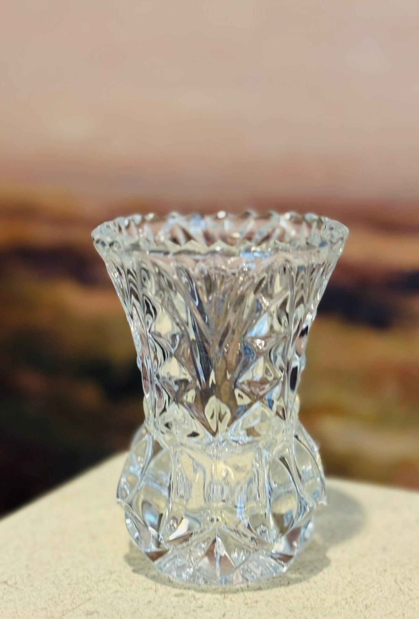 Lead crystal bud vase  4 x 3