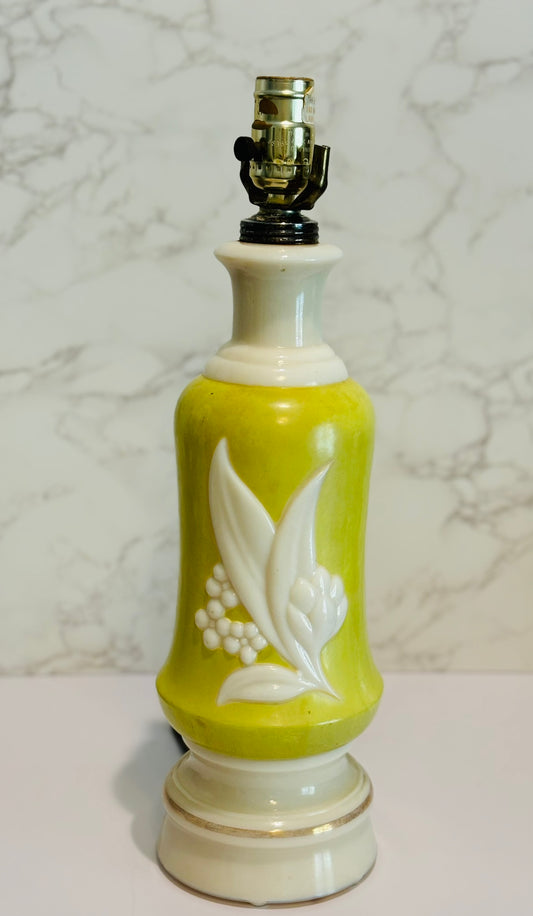Alladin Alacite Chartreuse Lamp no shade 21 h x 5 w