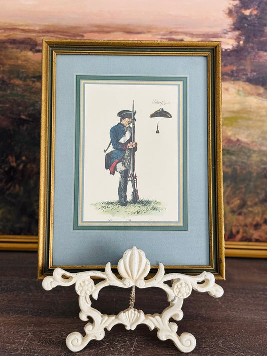 Framed Unteroffizier by Menzel Watercolor 9 x 12