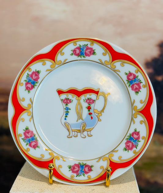 Limoges orange plate  7.5 w .5 h