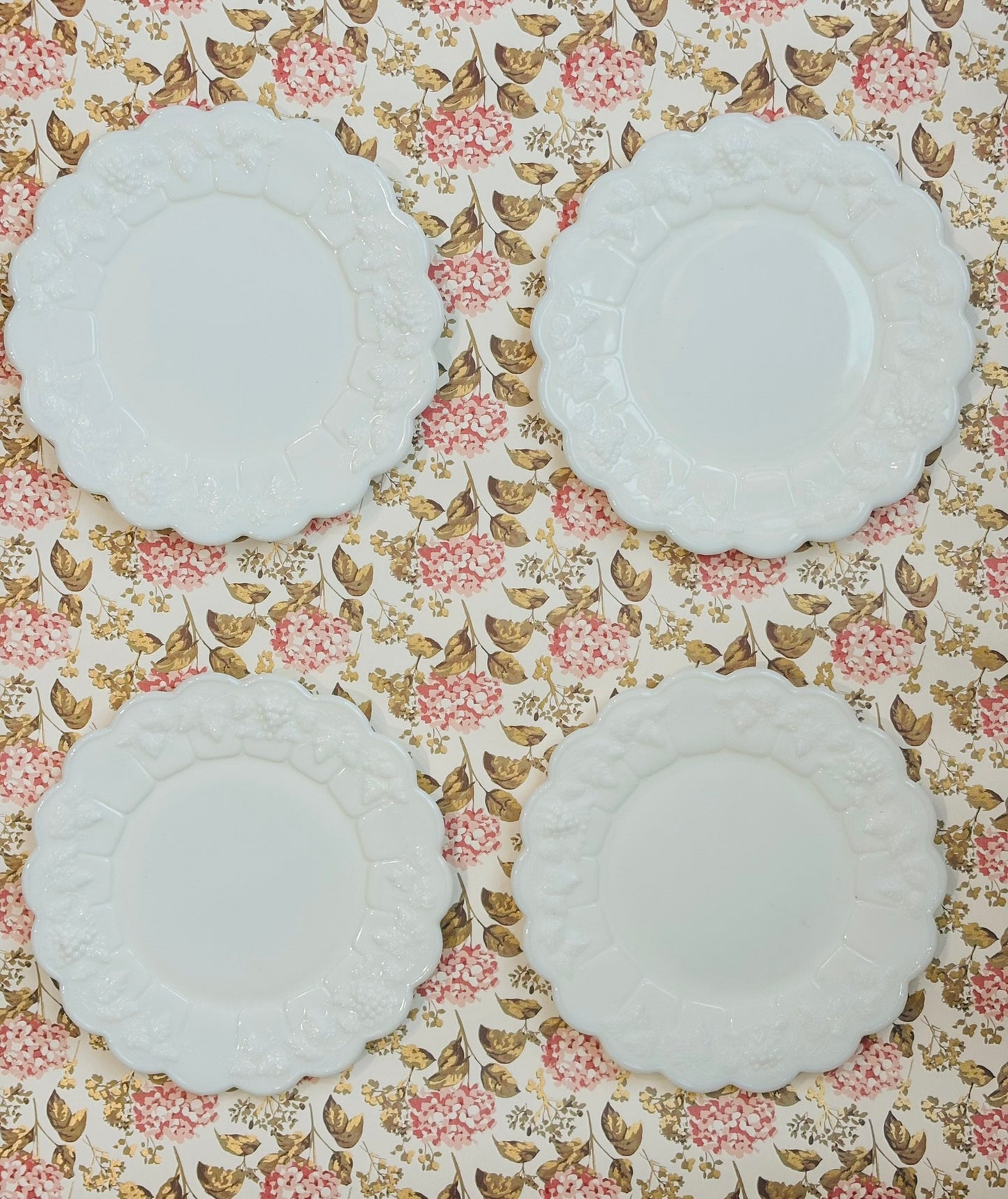 Rosenthal China Maria set of 4 saucers white with flower rim 6 w each