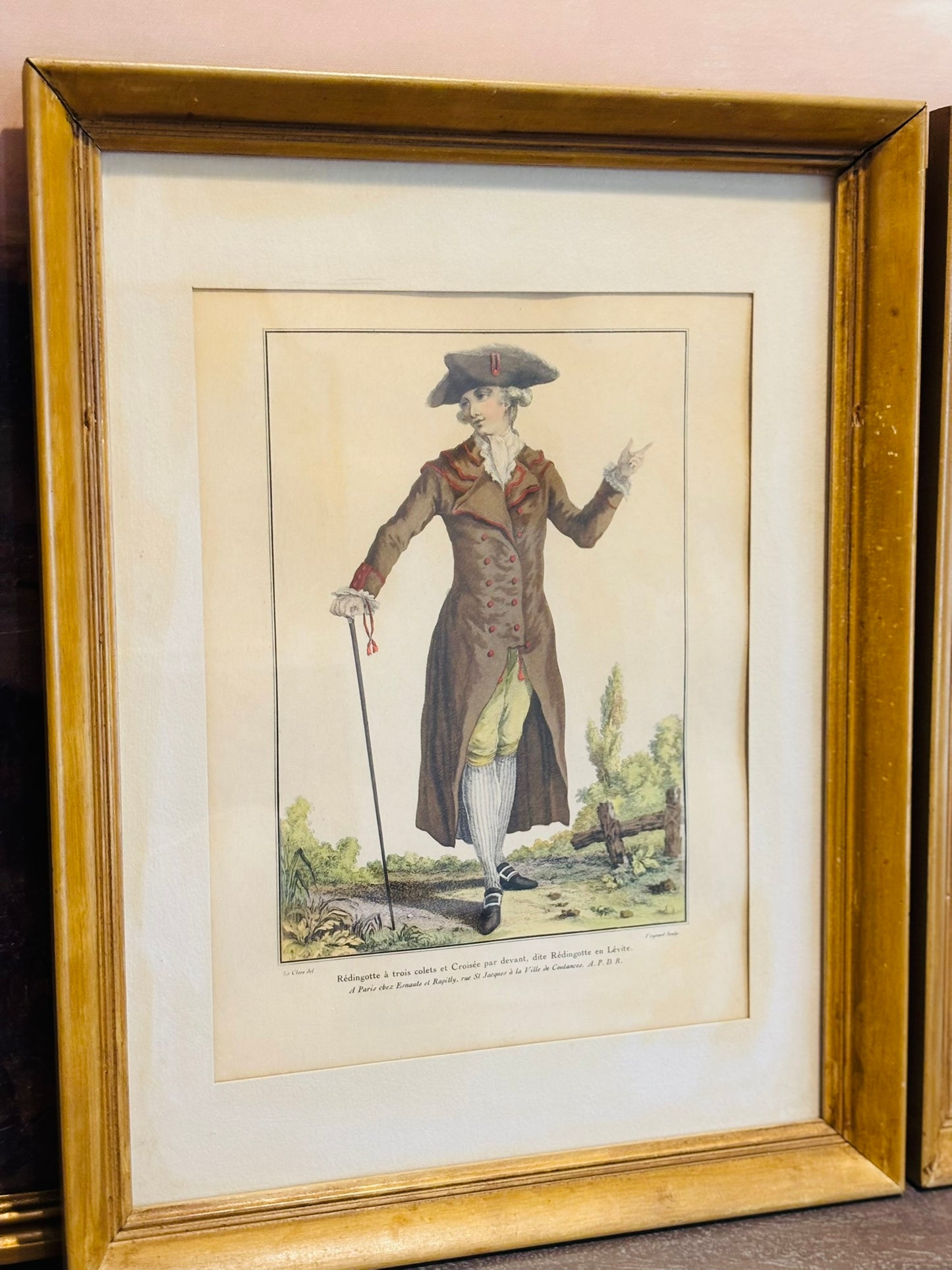 Pair of French Prints 13.75 x 17.75 1.5 d each